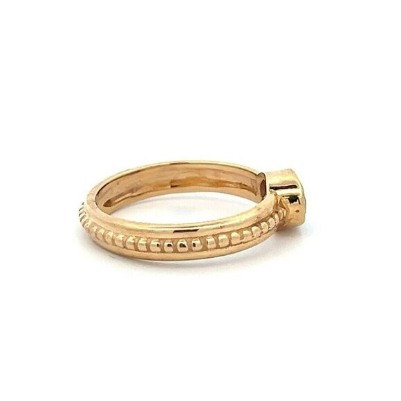 14K Yellow Gold & Oval Bezel Set Amethyst Size 6.25 Ring! 187 - Picture 3 of 6